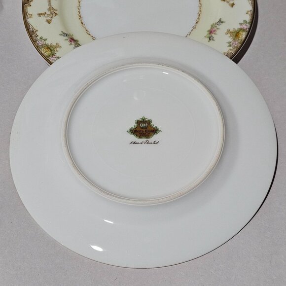 2 Vintage Meito Dessert Plates 6.5" bread floral scrollwork Art Nouveau wedding - Picture 4 of 7